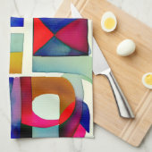 抽象芸術幾何絵画図形 キッチンタオル (四つ折り)