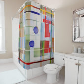 抽象芸術幾何絵画図形 シャワーカーテン (インサイチュ)