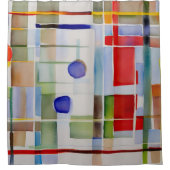 抽象芸術幾何絵画図形 シャワーカーテン (正面)