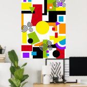 抽象芸術幾何絵画図形 ポスター (ホームオフィス)