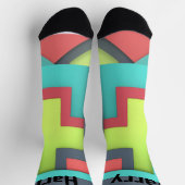 抽象芸術幾何色パーソナライズされた ソックス (上部)