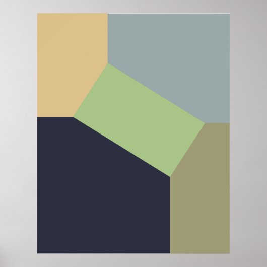 抽象芸術幾何色ブロック ポスター (正面)