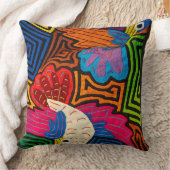 抽象芸術幾何花模様 – はっきりした カラフル クッション (ブランケット)