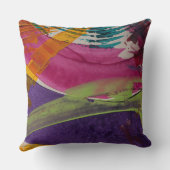 抽象芸術幾何花模様 – はっきりした カラフル クッション (裏面)