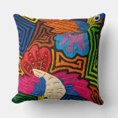 抽象芸術幾何花模様 – はっきりした カラフル クッション (正面)