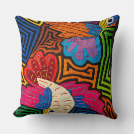 抽象芸術幾何花模様 – はっきりした カラフル クッション