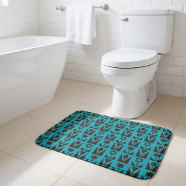 抽象芸術幾何青フローラ バスマット