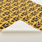 抽象芸術幾何黄色フローラ毛布 シェルパブランケット (3/4)