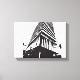 抽象芸術建物ポスター キャンバスプリント