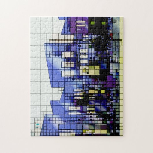 抽象芸術建築シティスケープのブルース ジグソーパズル (縦)