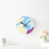 抽象芸術形オーガニック状 ラウンド壁時計 (ホーム)