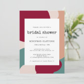 抽象芸術形コンテンポラリーブライダルシャワー 招待状 (スタンド正面)