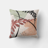 抽象芸術形スはっきりしたタイル化リーフデザインパターン クッション (裏面)