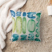 抽象芸術形状水色プリント装飾用クッション クッション (ブランケット)