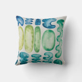 抽象芸術形状水色プリント装飾用クッション クッション (裏面)