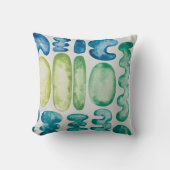 抽象芸術形状水色プリント装飾用クッション クッション (正面)