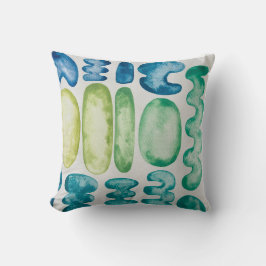 抽象芸術形状水色プリント装飾用クッション クッション