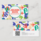 抽象芸術形状QRによるシームレスなパターン 名刺 (正面/裏面)