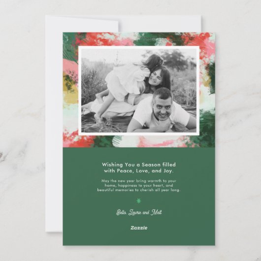 抽象芸術応援フレームクリスマスホリデーフォトカード シーズンカード (裏面)