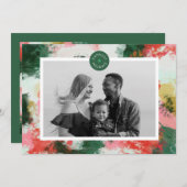 抽象芸術応援水平ホリデーフォトカード シーズンカード (正面/裏面)