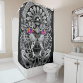 抽象芸術怒虎 シャワーカーテン (インサイチュ)