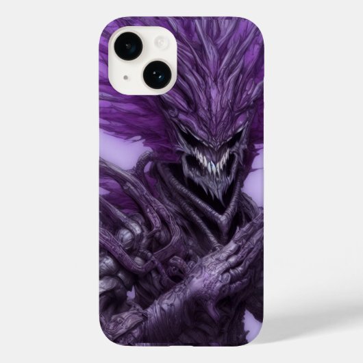 抽象芸術怖い笑顔の紫鬼 Case-Mate iPhoneケース (裏面)