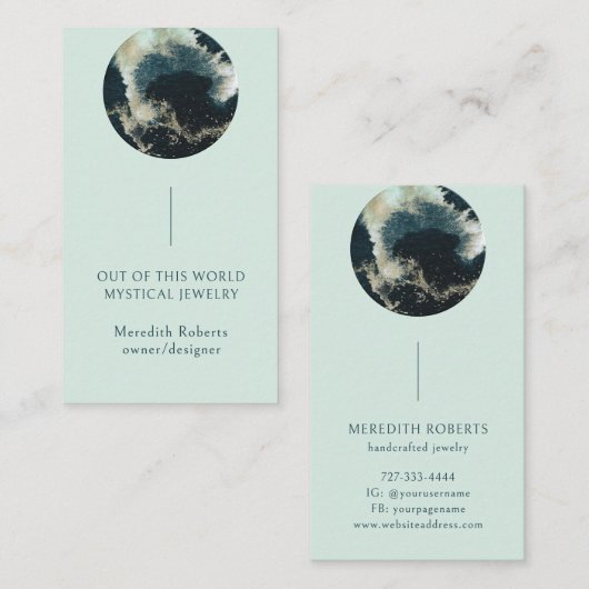抽象芸術惑星神秘的な宇宙起業家 名刺 (正面/裏面)