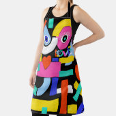 抽象芸術愛、目：カラフルパターン エプロン (インサイチュ)