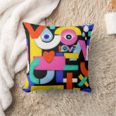 抽象芸術愛、目：カラフルパターン クッション (ブランケット)