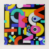 抽象芸術愛、目：カラフルパターン ジグソーパズル (横)
