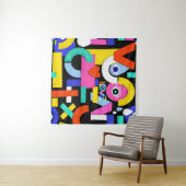 抽象芸術愛、目:カラフルパターン タペストリー (インサイチュ(横))