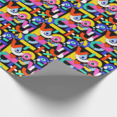 抽象芸術愛、目：カラフルパターン ラッピングペーパー (角)