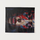 抽象芸術感情ポートレート表現主義アート タペストリー (正面(横))