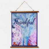 抽象芸術感謝青賛美ピンクホワイト 吊り下げ型タペストリー (正面)