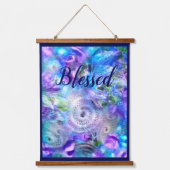 抽象芸術感謝青賛美ピンクホワイト 吊り下げ型タペストリー (正面2)