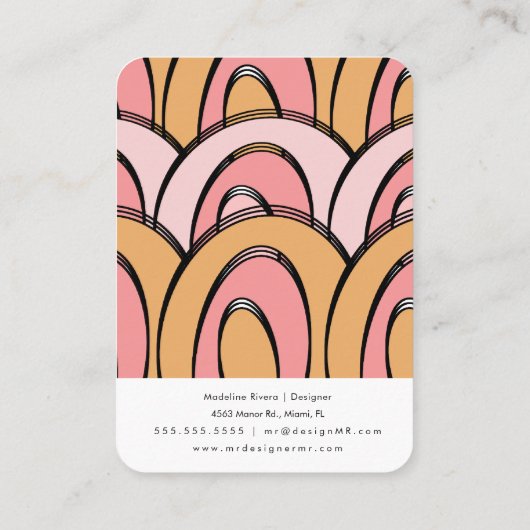 抽象芸術手作りアーティザンイヤリングディスプレイカード コーリングカード (裏面)