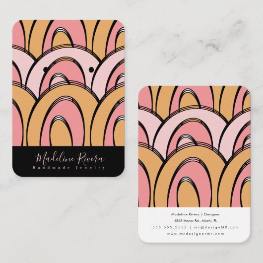 抽象芸術手作りアーティザンイヤリングディスプレイカード コーリングカード (正面/裏面)