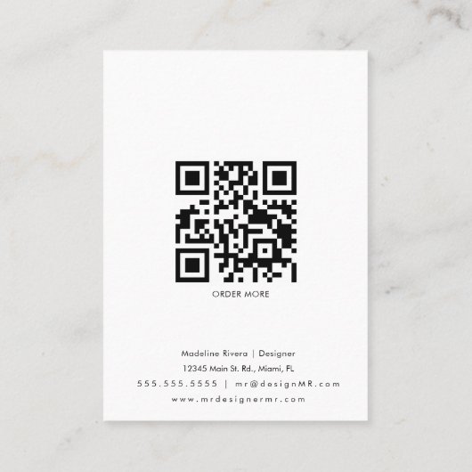 抽象芸術手作りアーティザンイヤリングディスプレイカード コーリングカード (裏面)