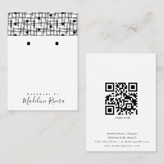 抽象芸術手作りアーティザンイヤリングディスプレイカード コーリングカード (正面/裏面)