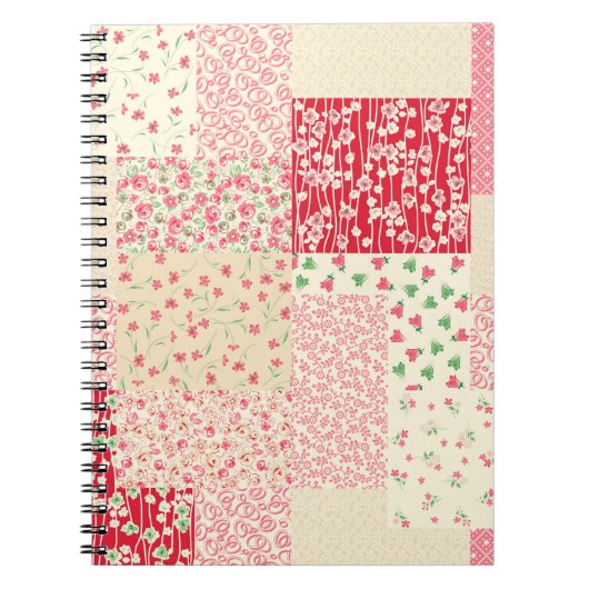 抽象芸術手描きの継ぎはぎ模様 ノートブック (正面)