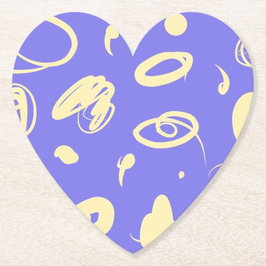 抽象芸術手描きイラストレーション紙コースター ペーパーコースター (正面)