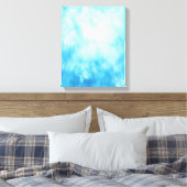 抽象芸術手描き水彩背景：青 キャンバスプリント (インサイチュ (寝室))