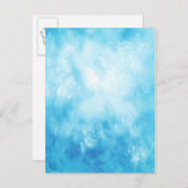 抽象芸術手描き水彩背景:青 ポストカード (正面/裏面)