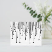 抽象芸術手描き白黒水滴 ポストカード (スタンド正面)