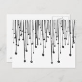 抽象芸術手描き白黒水滴 ポストカード (正面/裏面)