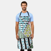 抽象芸術手描き背景3 エプロン (着用した状態)