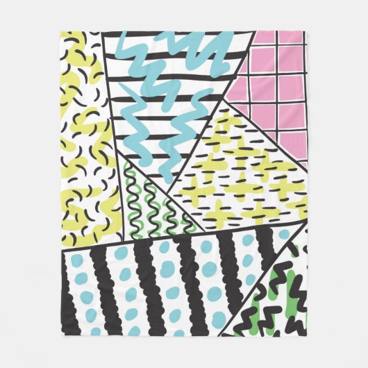 抽象芸術手描き背景3 フリースブランケット (正面)