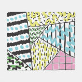 抽象芸術手描き背景3 フリースブランケット (正面(横))