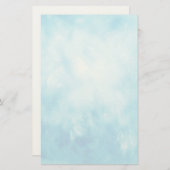 抽象芸術手書きの水彩の背景：ブルー 便箋 (正面/裏面)