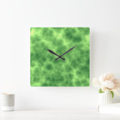 抽象芸術手続き型クランプルグリーン スクエア壁時計 (ホーム)